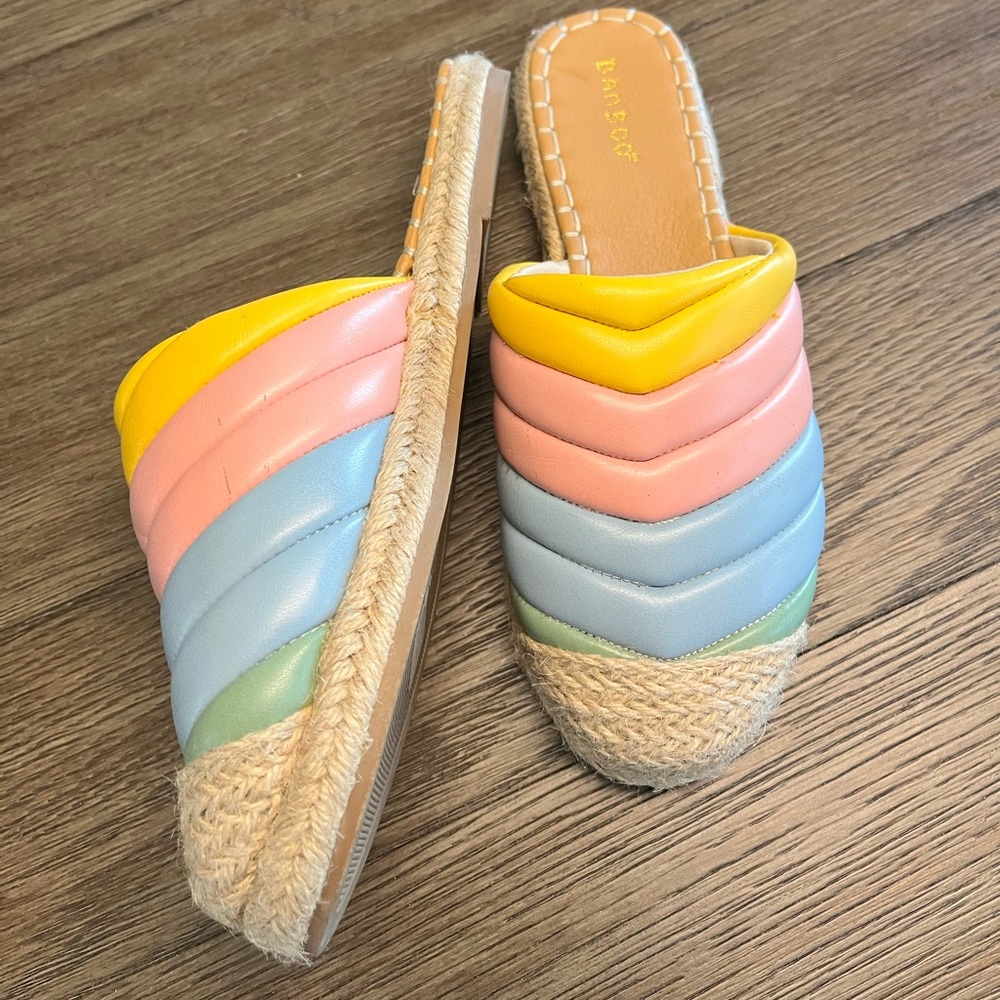 Rainbow Espadrille Slides